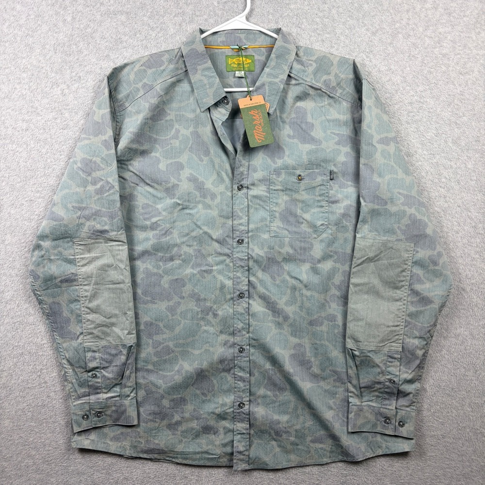 Marsh Wear Shirt Mens 2XL Duck Camo Hagood Performance LS Roll Tab Button Up NWT